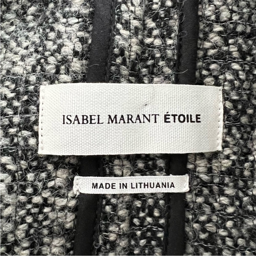 Isabel Marant Etoile Wool Blend Frayed Boucle Tweed Jacket Blazer Size 42 - Picture 9 of 13